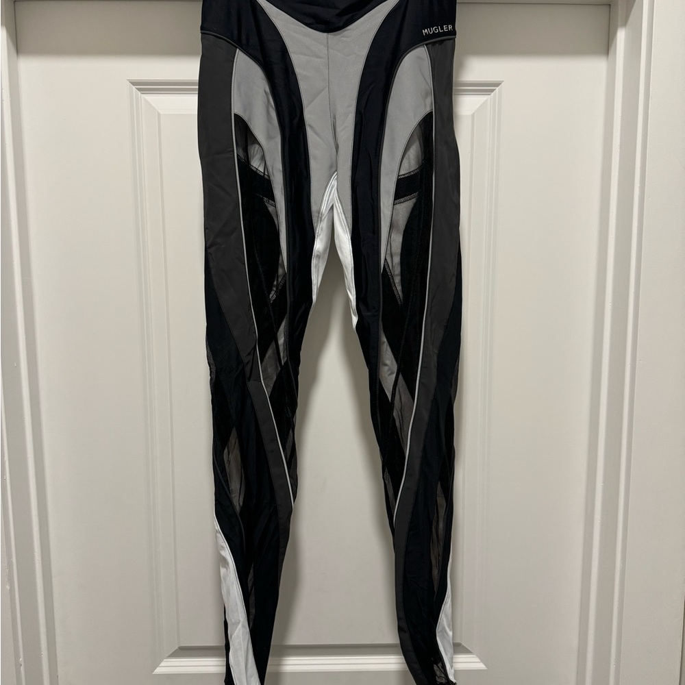 Mugler Black and Gray Leggings